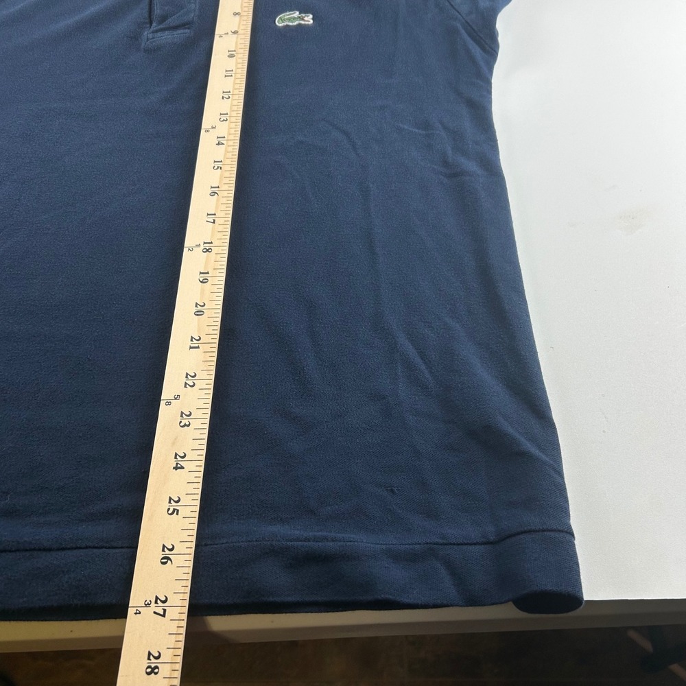 Lacoste Mens 4 (M) Preppy Navy Blue Banded Collar Cotton Pique Polo Shirt - Picture 7 of 7